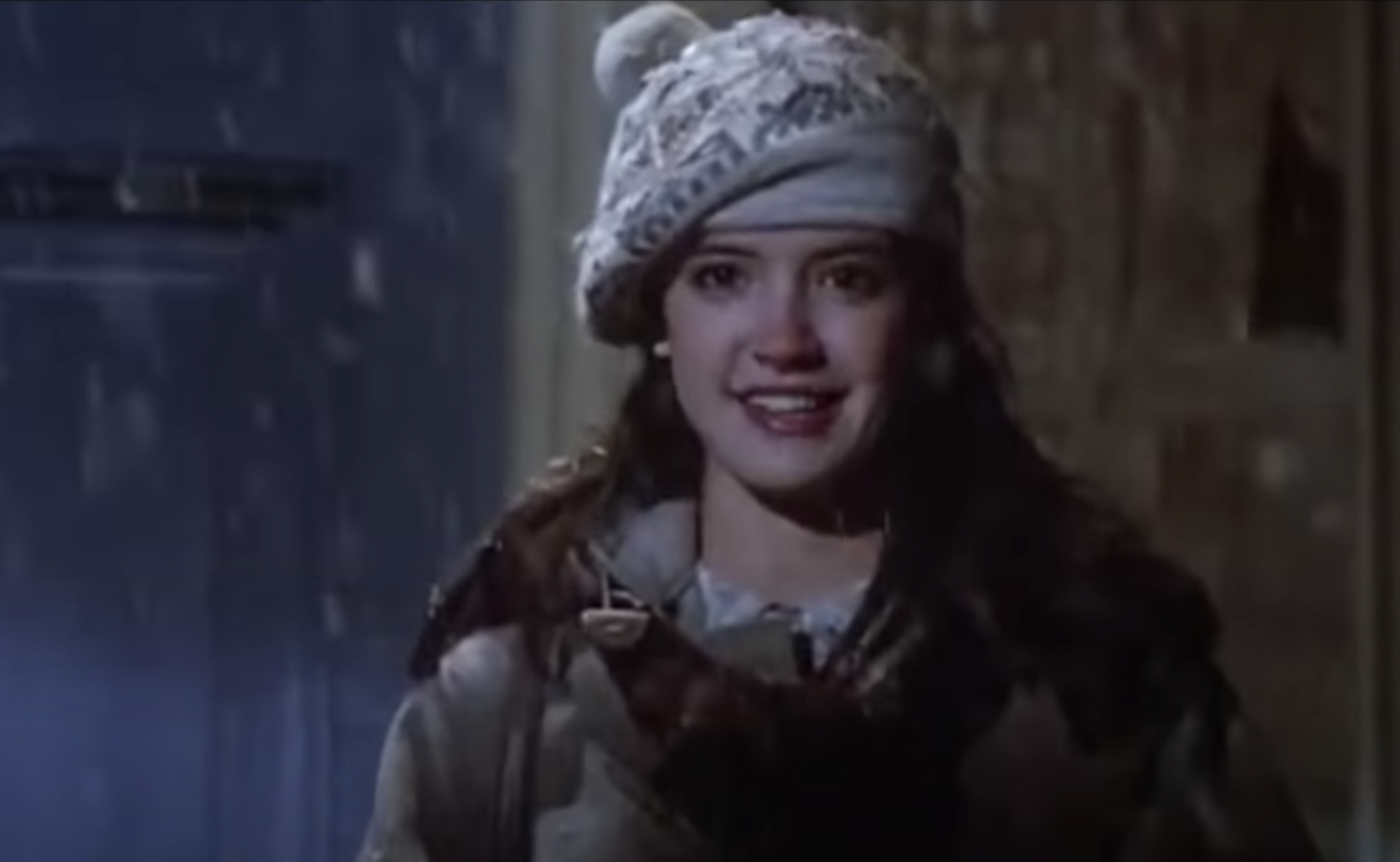 The wonderful Phoebe Cates wearing a cute Christmas hat