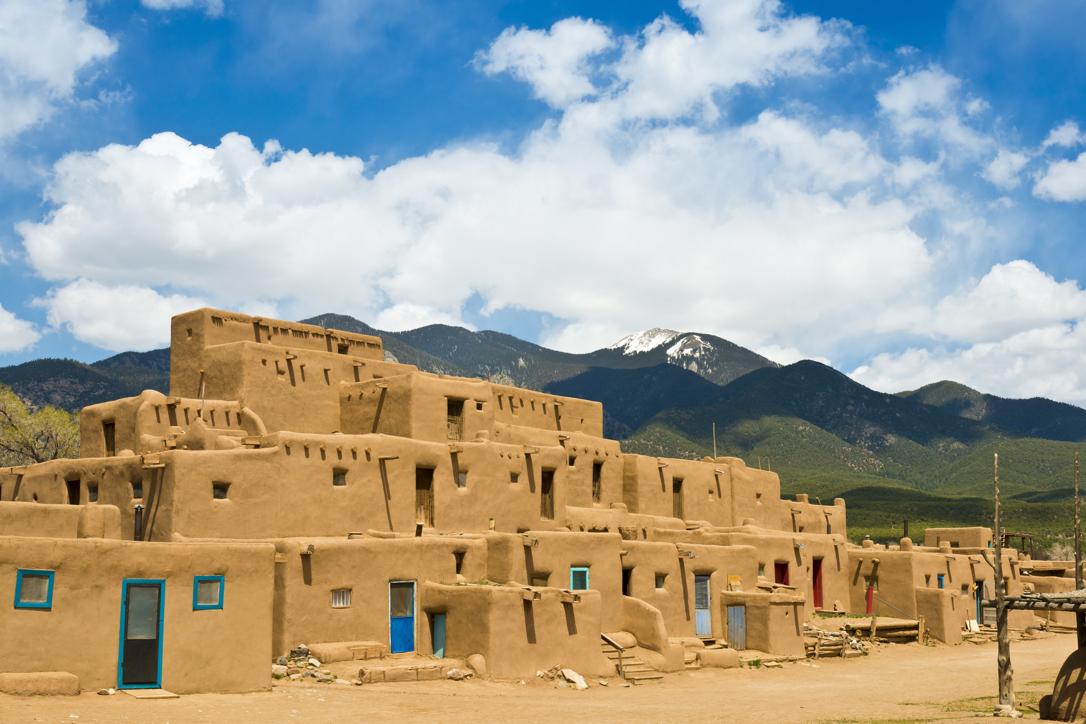 Multi-tier adobe home in the mountains