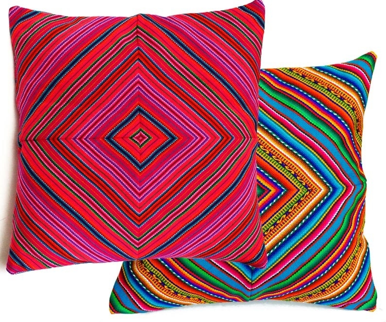 Two colorful pillows