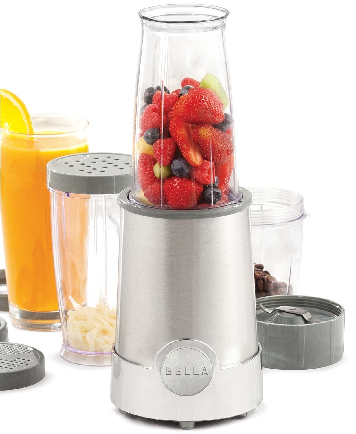 The 12-piece silver blender set which comes with various blending cups