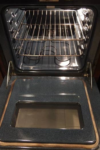 The same reviewer's oven showing the now clean interior 