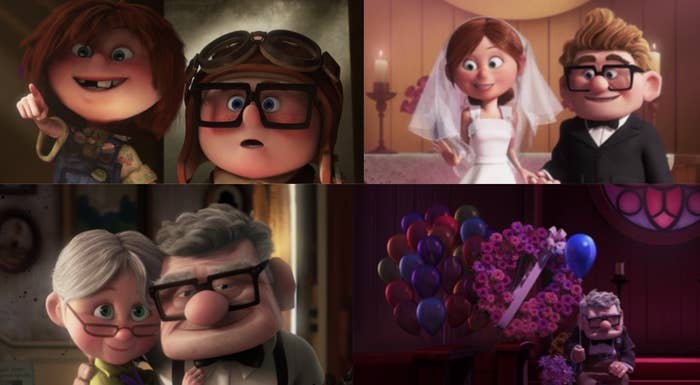 Ed Asner as Carl Fredricksen and Elizabeth Docter as Ellie in the movie "Up."