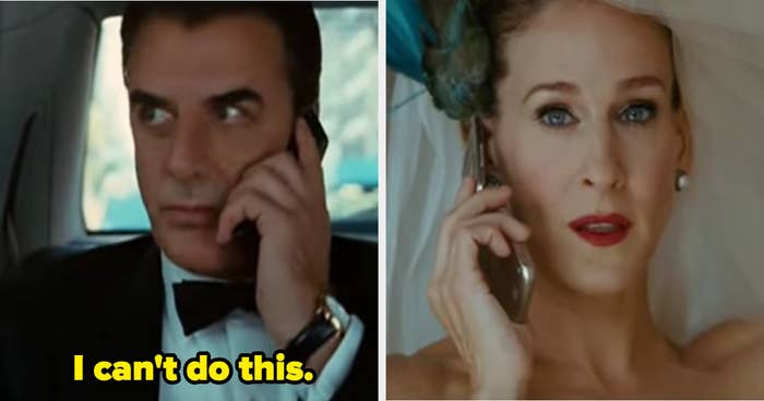 Big talking to Carrie on his cellphone in the car, telling her he &quot;Can&#x27;t do this&quot;