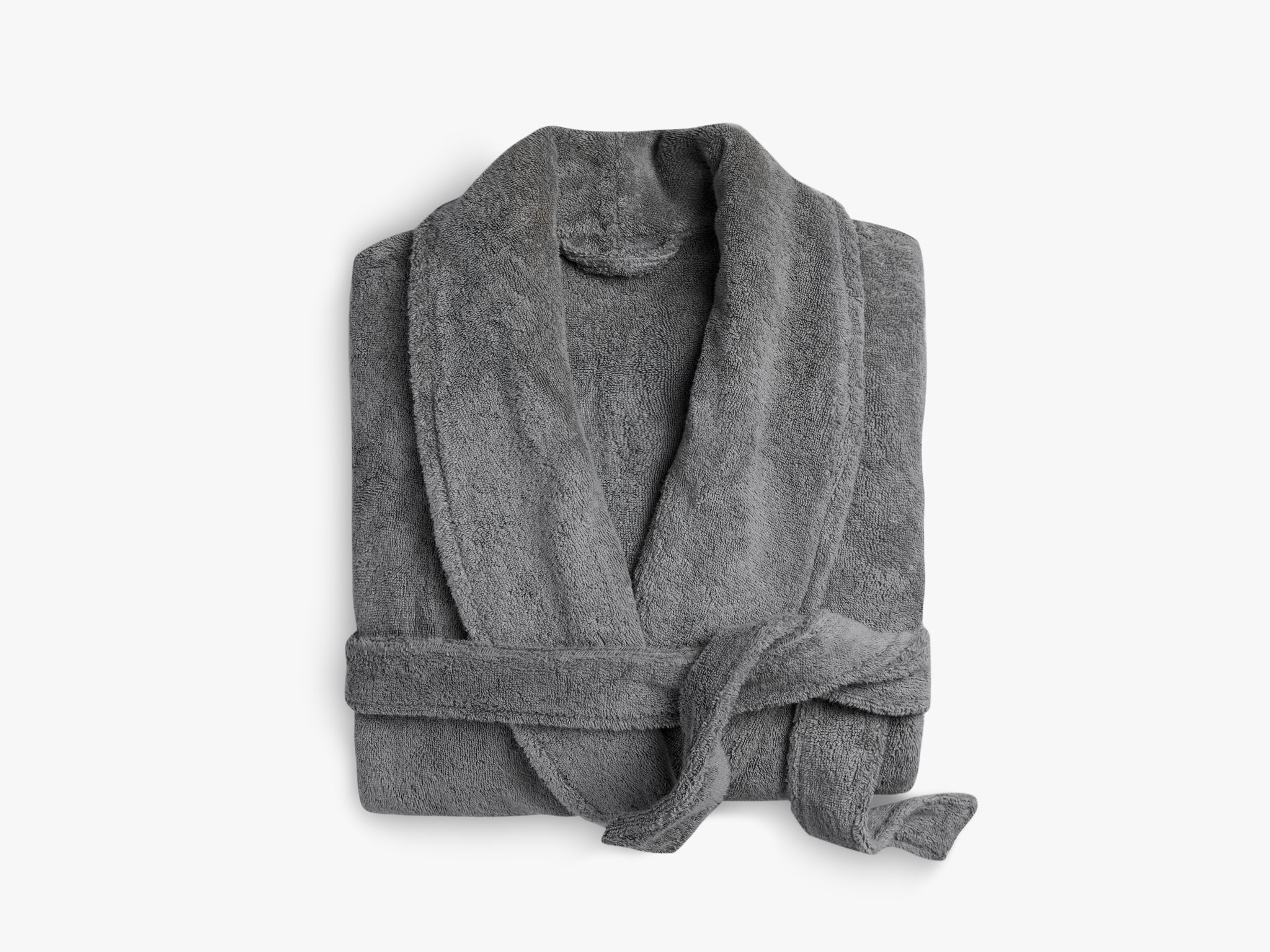 folded grey cotton robe