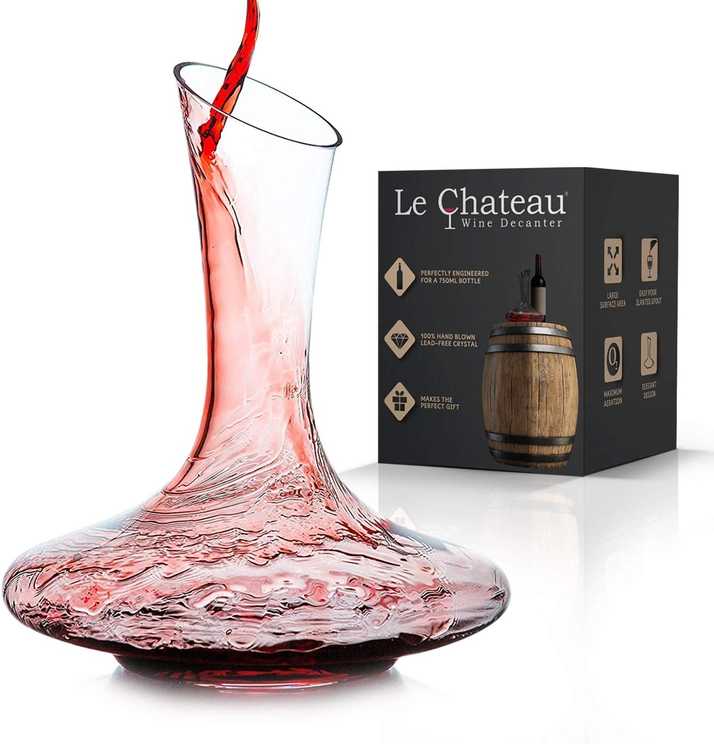 glass decanter with red wine