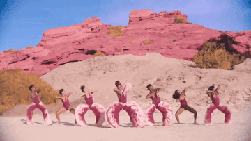 A GIF from Janelle Monáe&#x27;s official music video for her song &quot;PYNK.&quot;