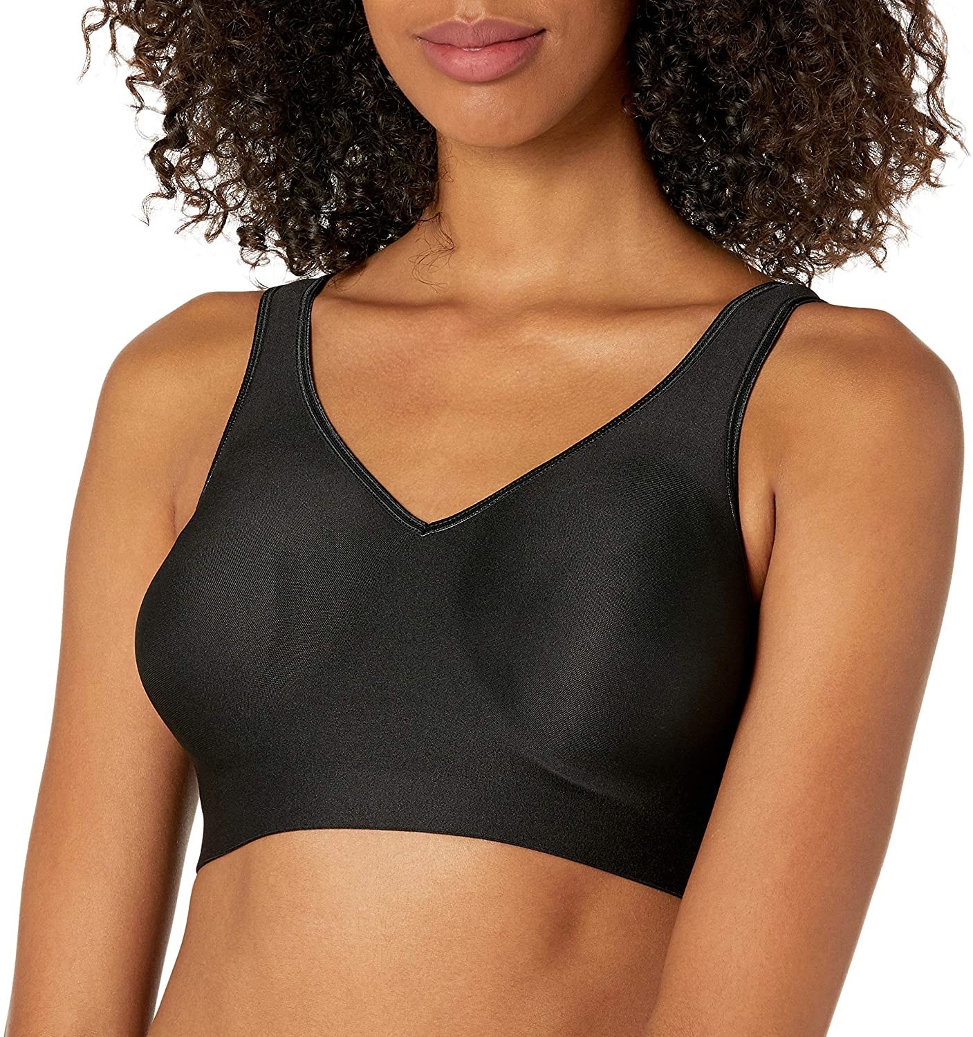 Model wearing the wireless bra in black