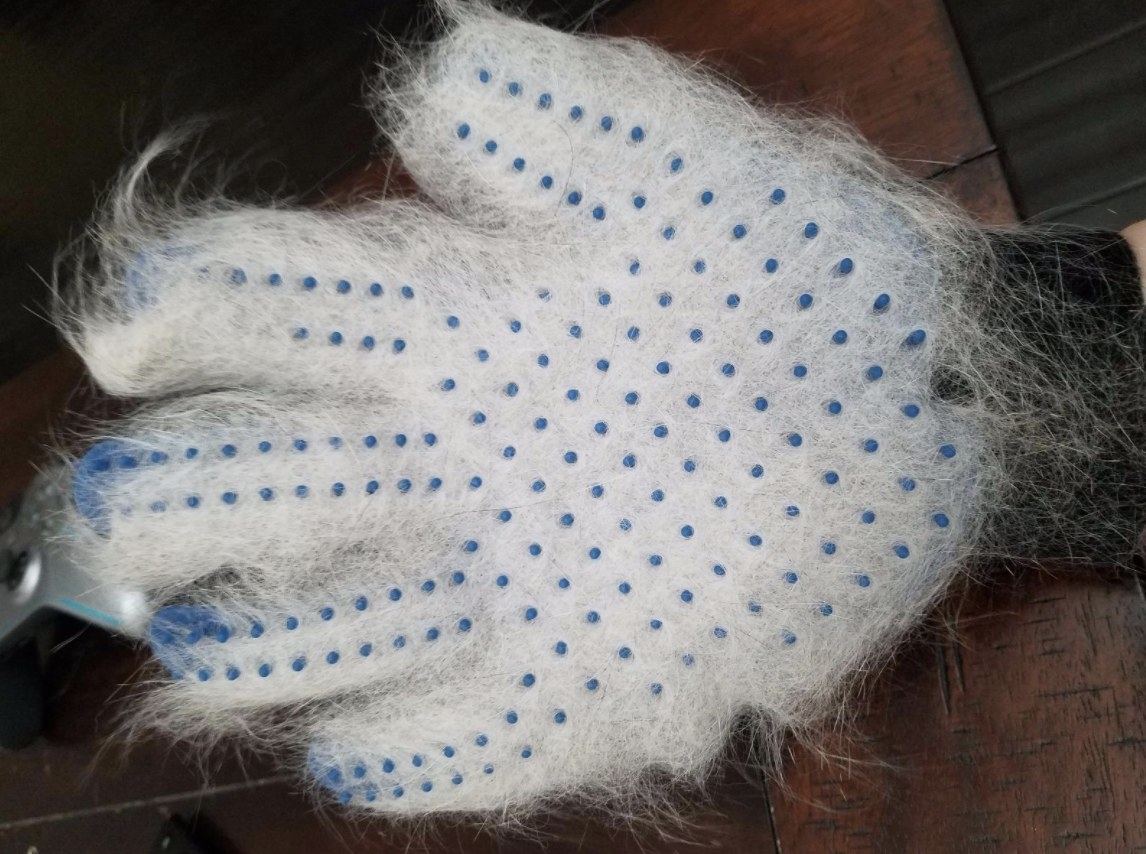 The glove with fur on it