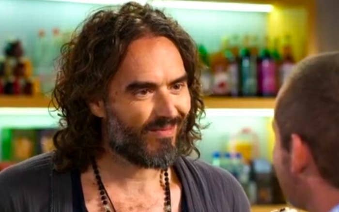 Russell Brand smiling at Toadie on Neighbours