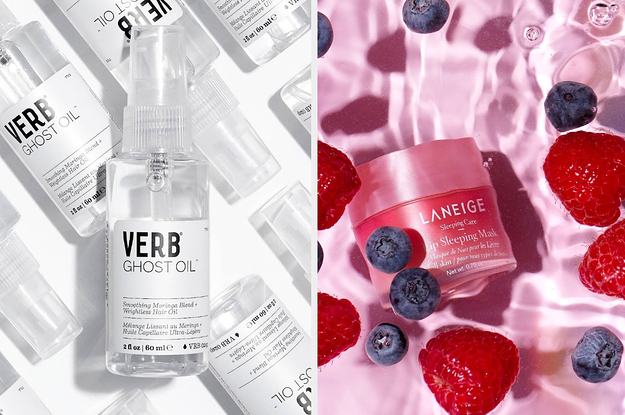 verb ghost oil for hair and a lip sleeping mask