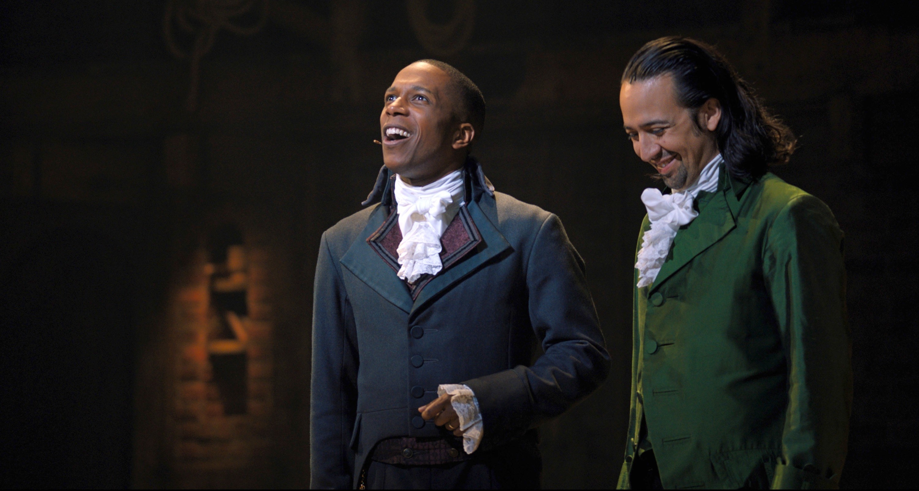 Leslie Odom Jr. as Aaron Burr, Lin-Manuel Miranda as Alexander Hamilton