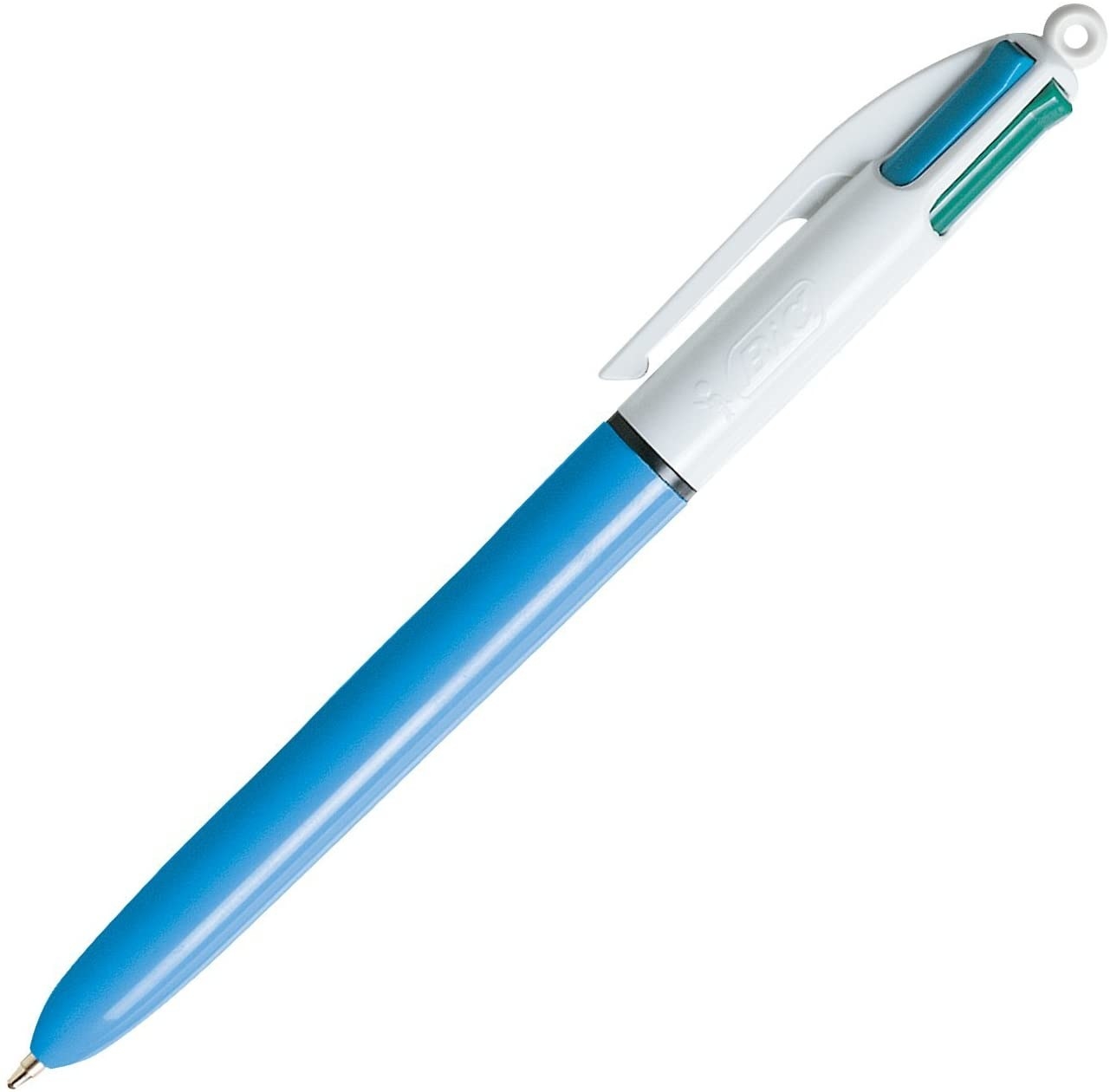 A retractable pen on a plain background