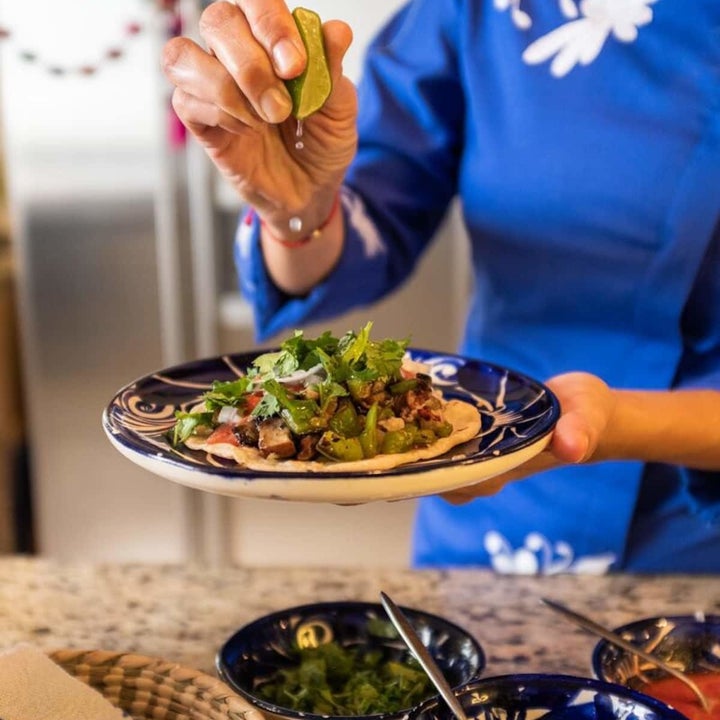 chef making Mexican tacos