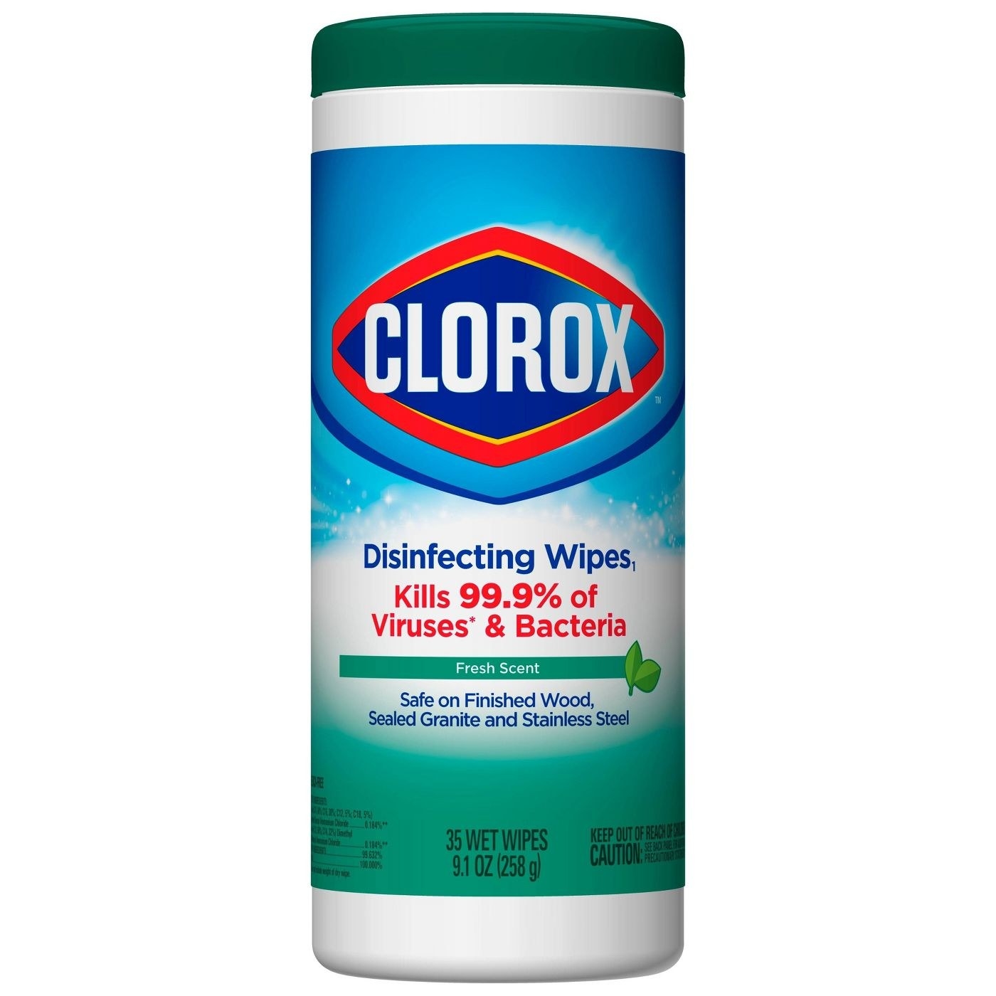 a canister of clorox fresh scent disinfecting wipes