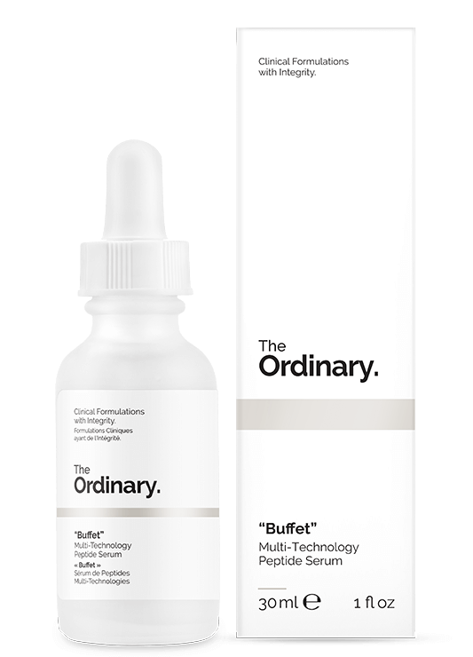 Bottle of serum next to box
