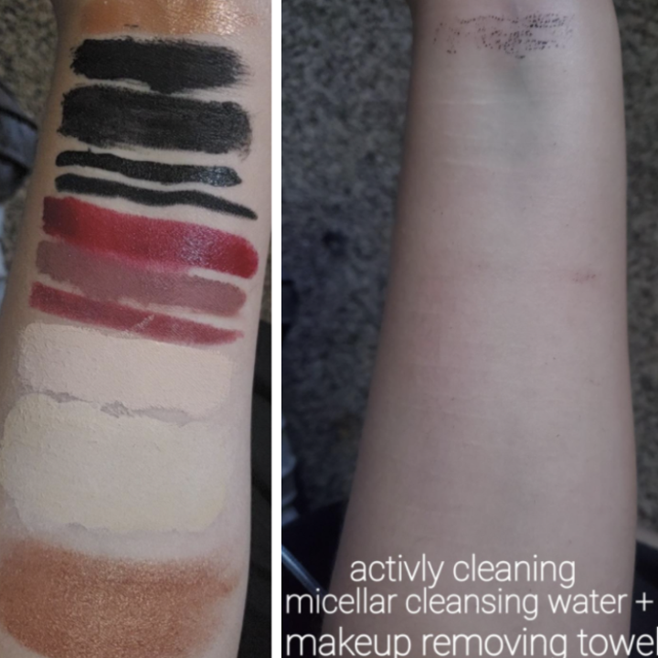 Reviewer before and after photo using micellar water