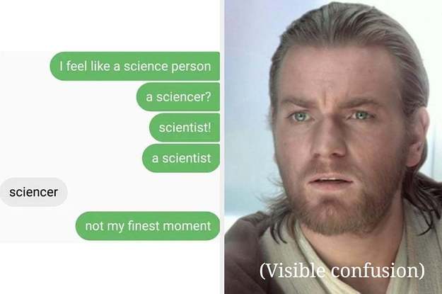 text of someone who can't remember the word for scientist