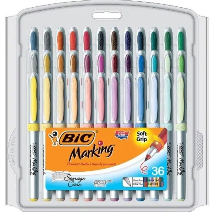 BIC fine tip permanent markers package of 36 colors