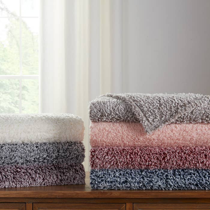 The fuzzy blankets in six colors