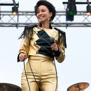 still of Selena in the series onstage