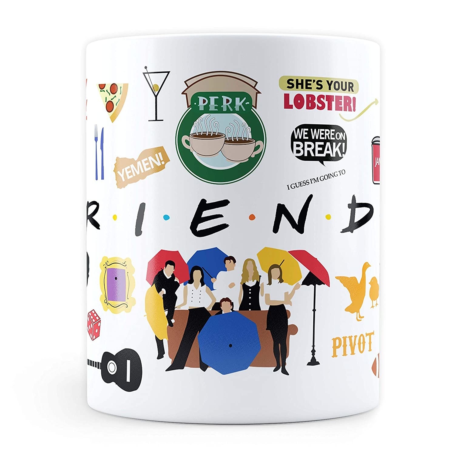 A mug with Friends catchphrases 