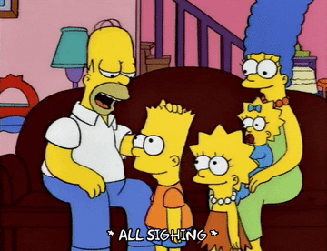 Simpsons family hug
