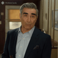 a gif of johnny rose from schitt&#x27;s creek giving a thumbs up and saying &quot;keep up the good work&quot;