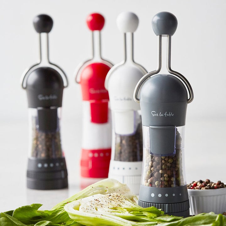 Sur La Table ratchet mills in black, red, white, and gray