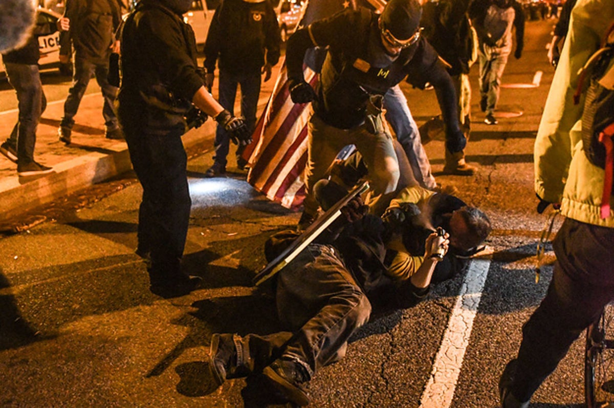 Four stops, one shot at pro-Trump rallies in DC and Olympia