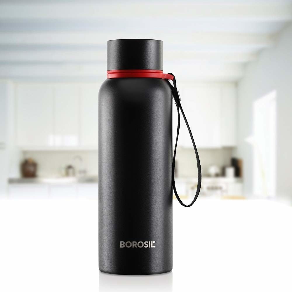Black insulated flask