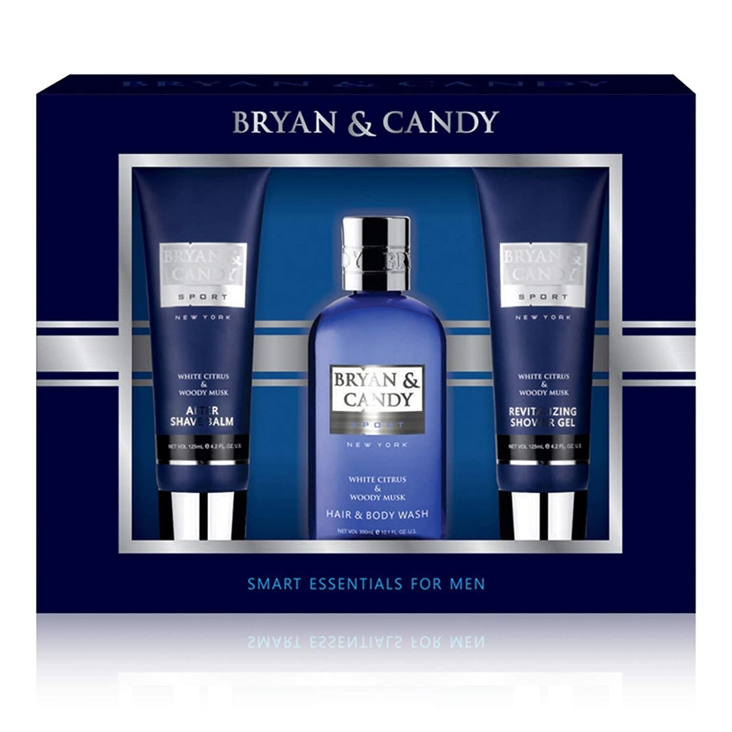 Aftershave set in a blue packaging