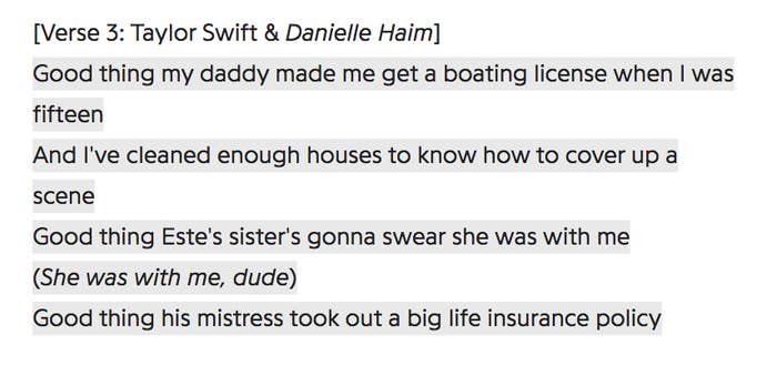 Taylor Swift And Haim Had A Hilarious Instagram Exchange Over Murder Mystery Song No Body No Crime From Evermore Taylor Swift And Haim Had A Hilarious Instagram Exchange Over Murder Mystery Song No Body No Crime From Evermore