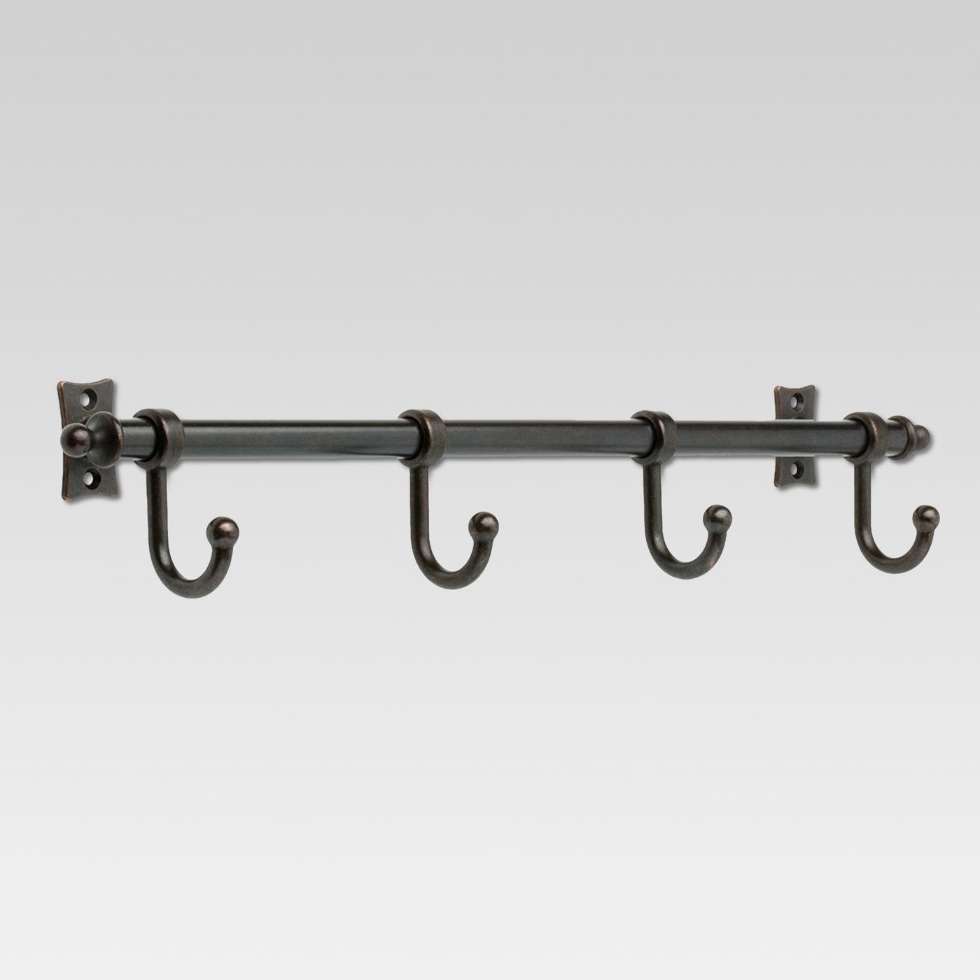 Rubbed oil bronze hook rack