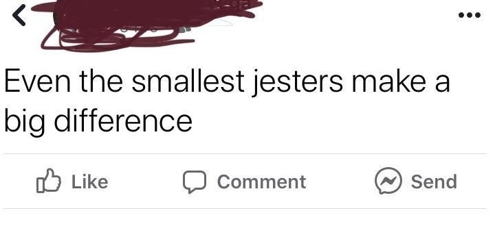 person mixing up the word gestures for jesters