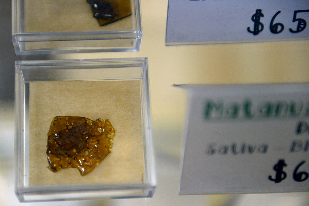 An image of cannabis shatter