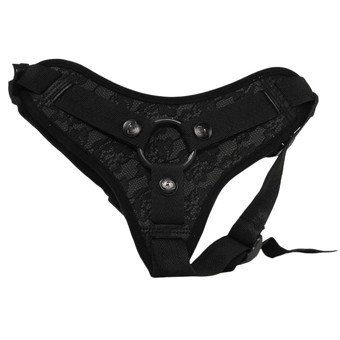 The black lace strap-on harness