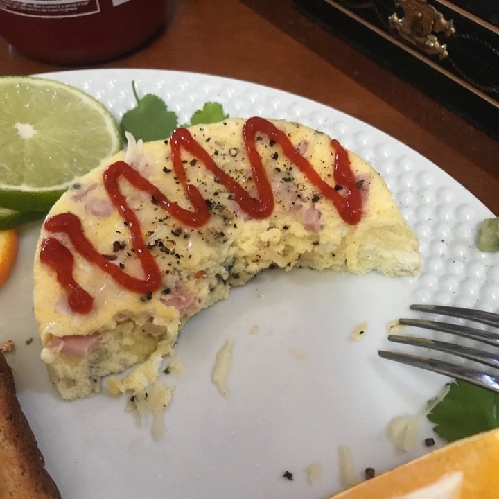 reviewer photo of omelette they made with egg cooker
