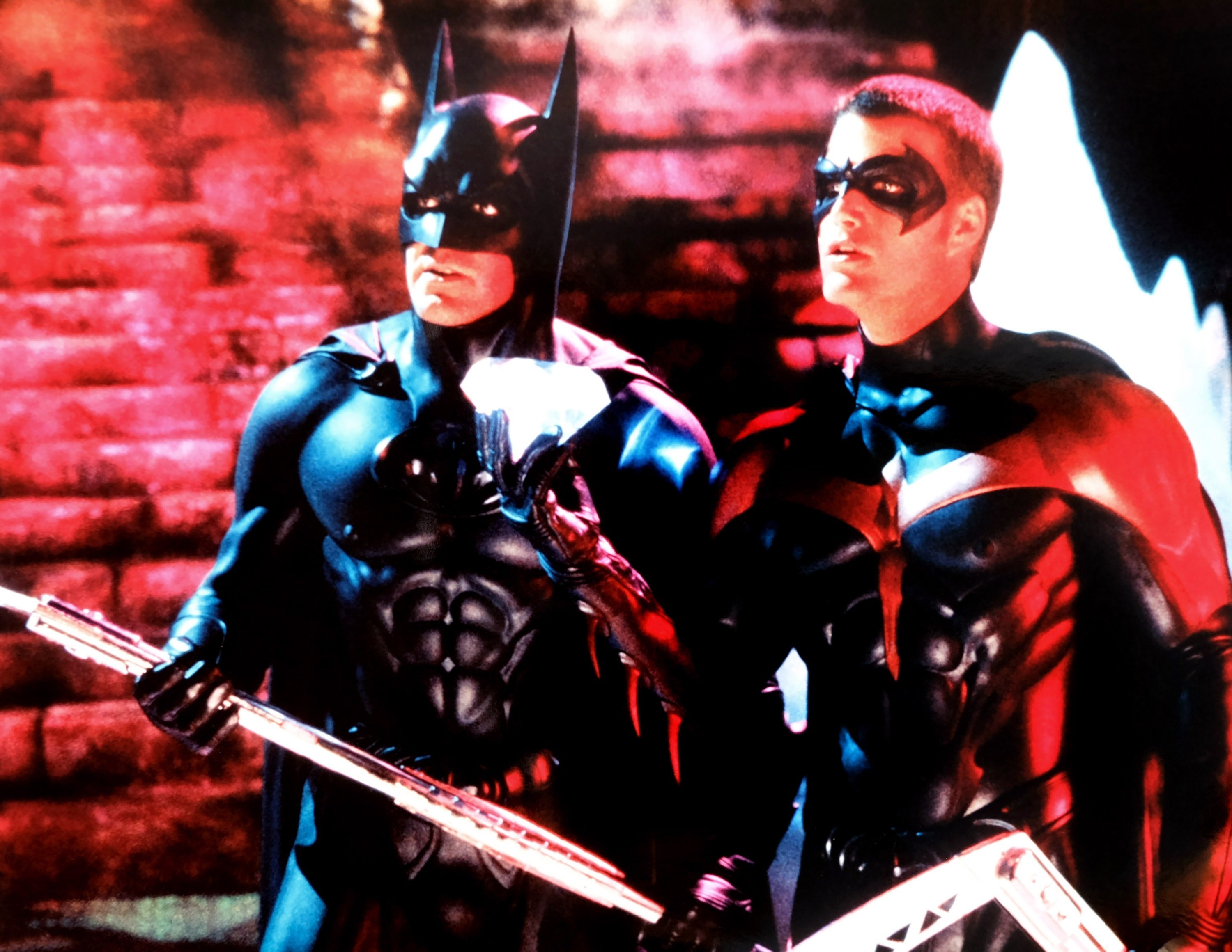 BATMAN &amp;amp; ROBIN, from left, George Clooney, Chris O&#x27;Donnell, 1997