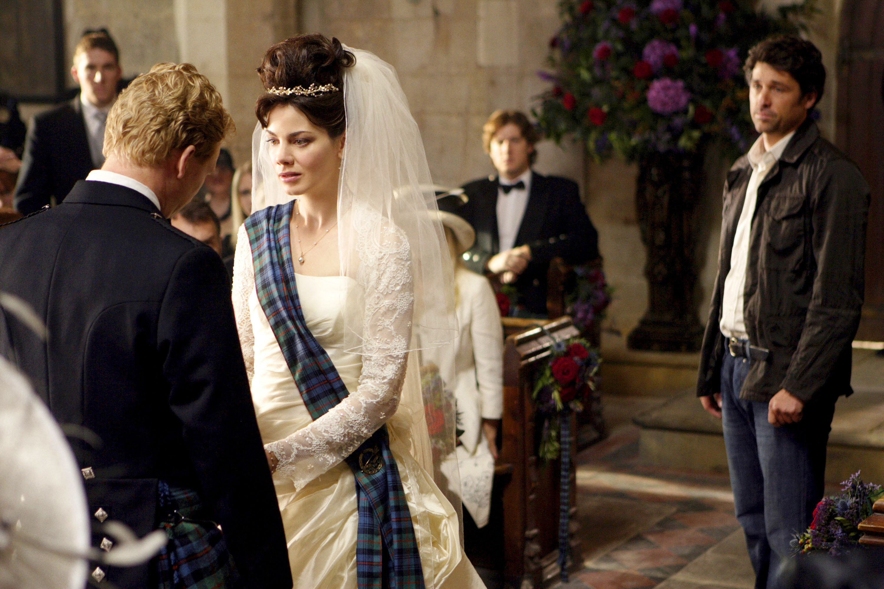 bella tartan wedding dress