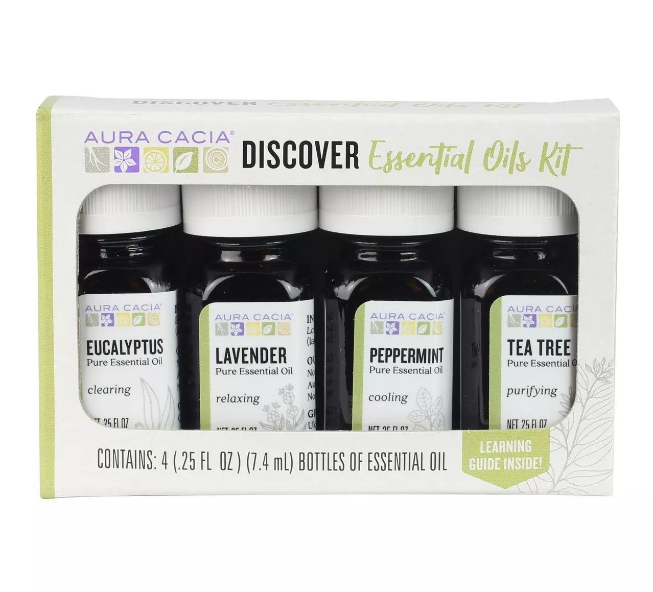 Kit with four essential oils 