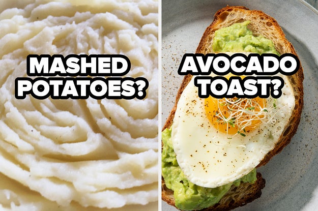 mashed potatoes and avocadoes