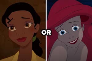Tiana from "Princess and the Frog" or Ariel from "The Little Mermaid"