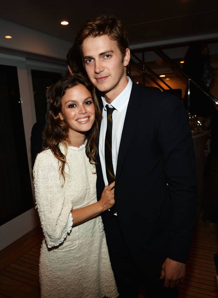 Actors Rachel Bilson and Hayden Christensen attend the Glacier Films launch party.