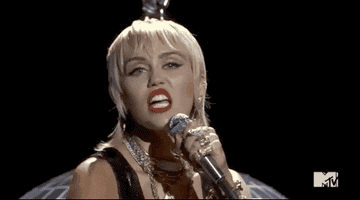 Miley Cyrus performing on MTV