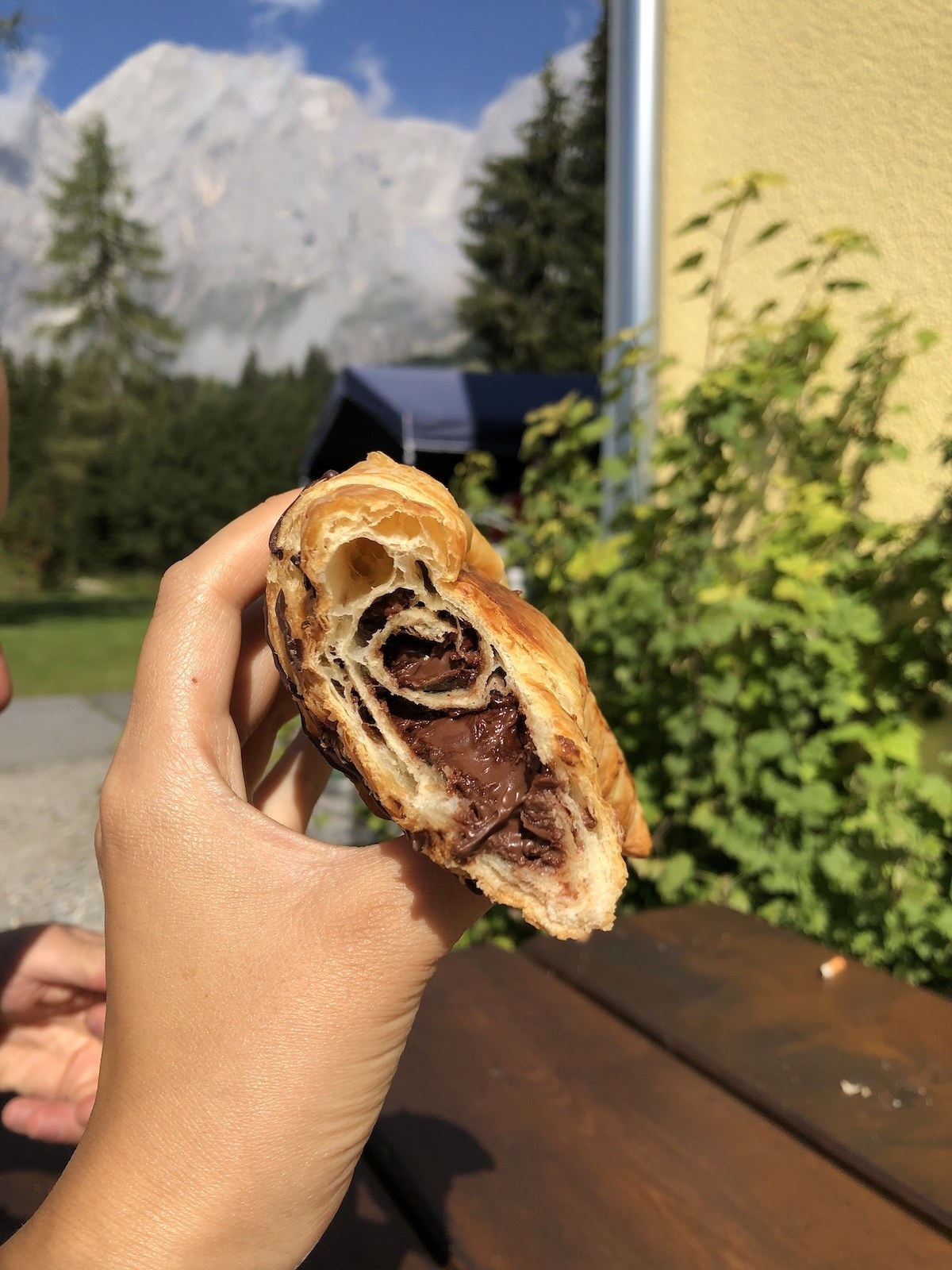 Chocolate-filled croissant