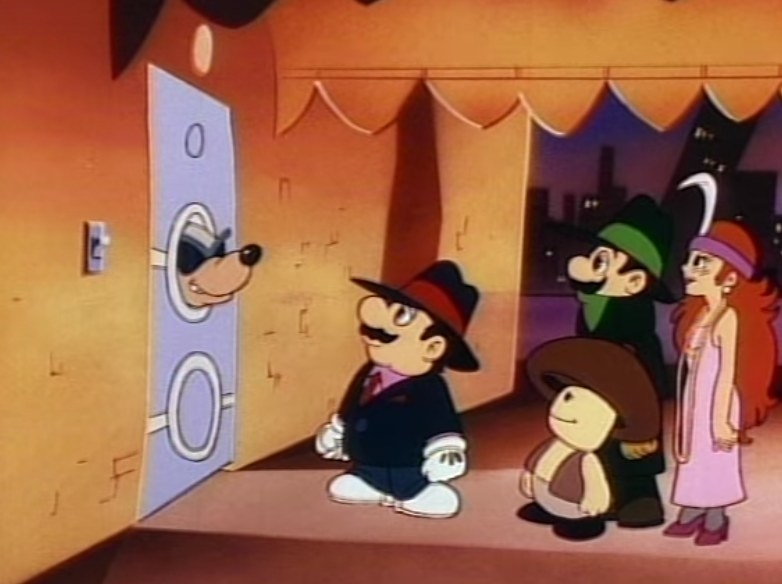 Mario, Luigi, Toad, and Princess Toadstool speak with Mouser