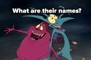 what are their names label over the minions from hercules