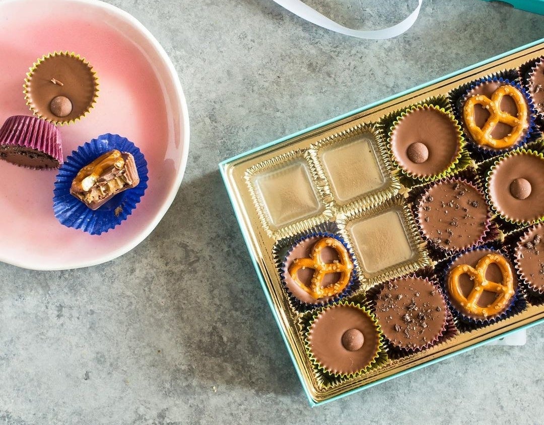 box filled with assorted peanut butter cups