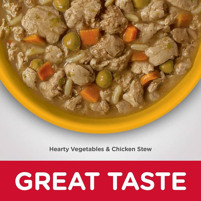 Picture of the hearty vegetables and chicken stew wet dog food