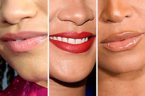 Three different sets of lips